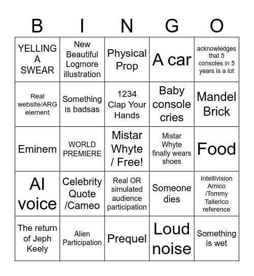 GAMECLAM 5 Bingo Card