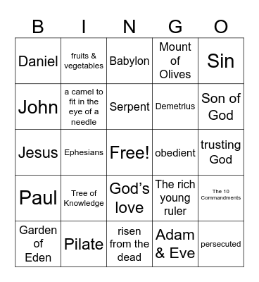 VBS 2024 Breaker Rock Beach Bingo Card