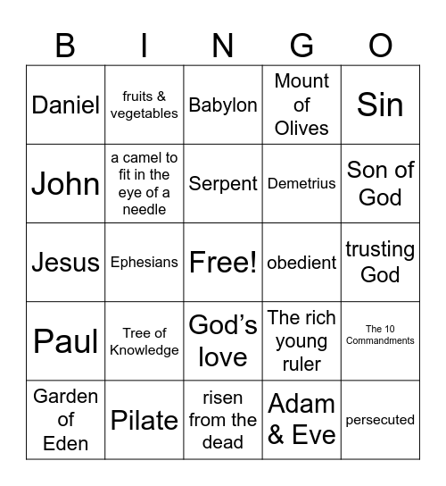 VBS 2024 Breaker Rock Beach Bingo Card