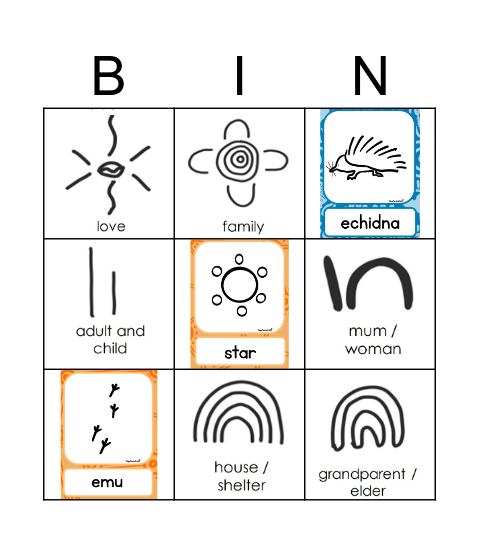 NAIDOC Aboriginal Symbols Bingo Card