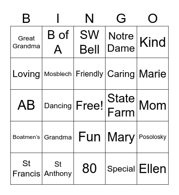 Happy Birthday Bingo Card