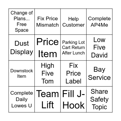 MST Bingo Card
