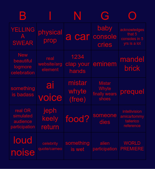 gameclam 5 bongo Bingo Card