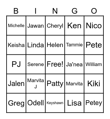 Fish fry Party Bingo Card