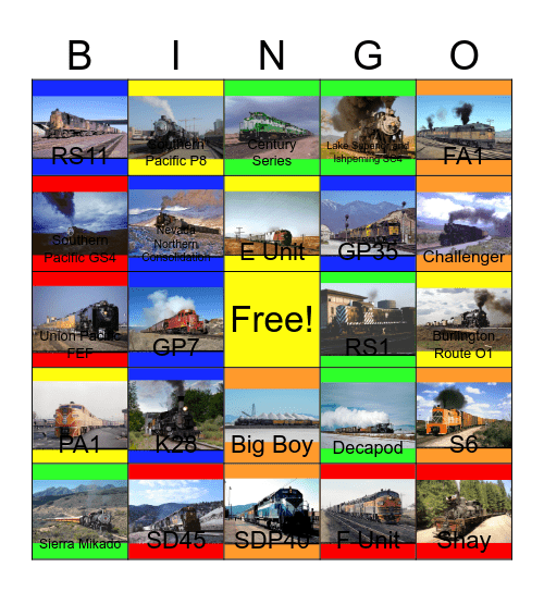 Ghost Trains of the Old West Bingo Card