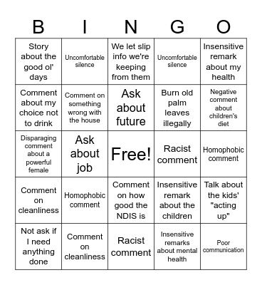 In law Bingo Card