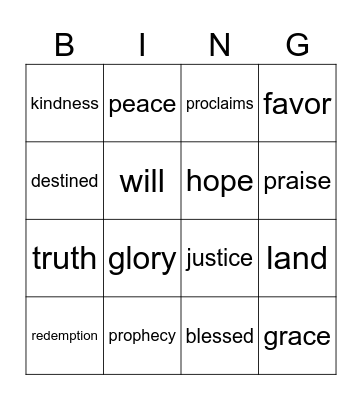 15th Sunday in Ordinary Time year B Bingo Card