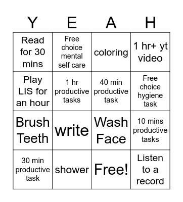 Daily Tasks! Bingo Card