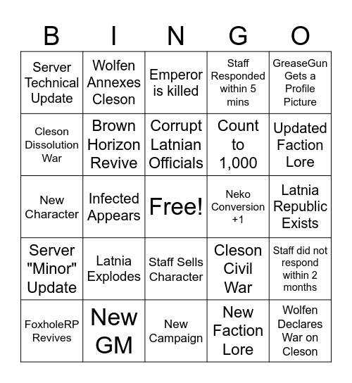 S4 Electric Boogaloo Bingo Card