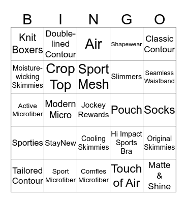 Jockey Bingo Card