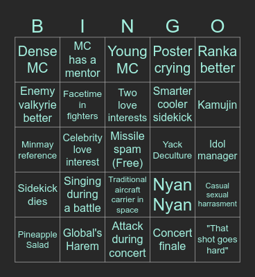 Macross Bingo Card