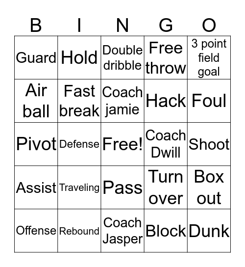 GREENSBORO NETS/LADY SPARKS Bingo Card