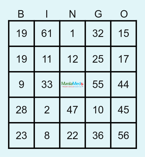 MANILAMED BINGO FOR A CAUSE Bingo Card