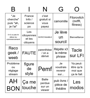 24/07 CLEMO BINGO Card