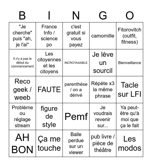 24/07 CLEMO BINGO Card