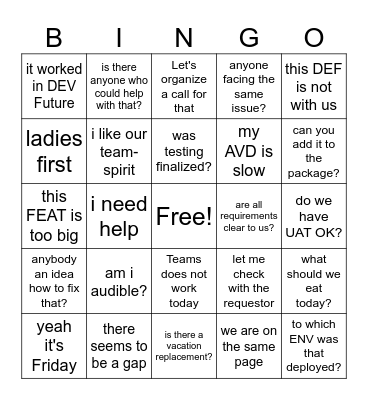 Office bingo small Bingo Card