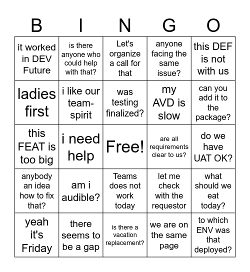 Office bingo small Bingo Card