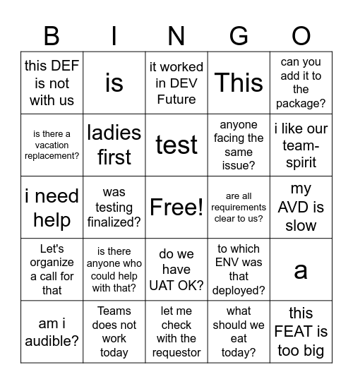 Office bingo small Bingo Card