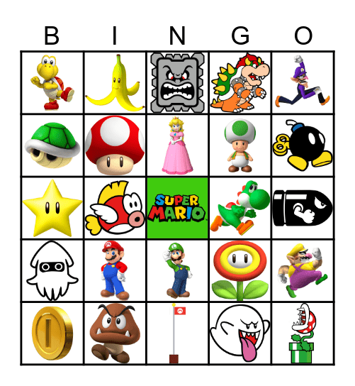 SUPER MARIO Bingo Card