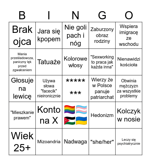 Feministka Bingo Card