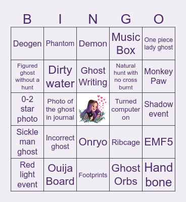 Phasmo Bingo Card