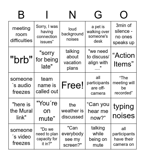 Planning Week Q3 Bingo Card