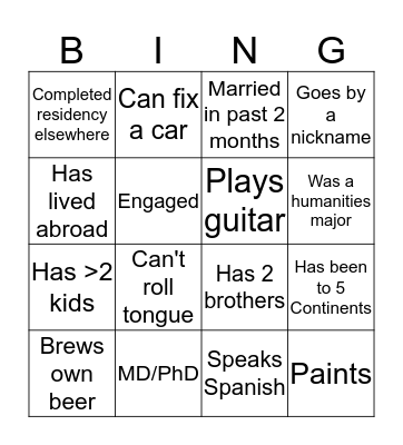 Intern Retreat Bingo Card