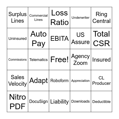 Lingo Bingo Card