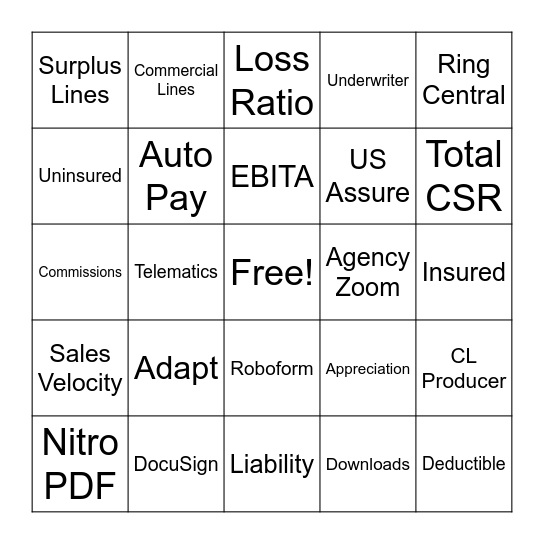 Lingo Bingo Card