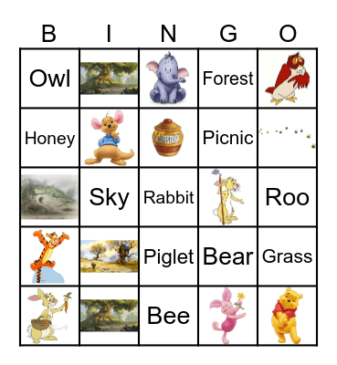 Winnie the Pooh Bingo Card