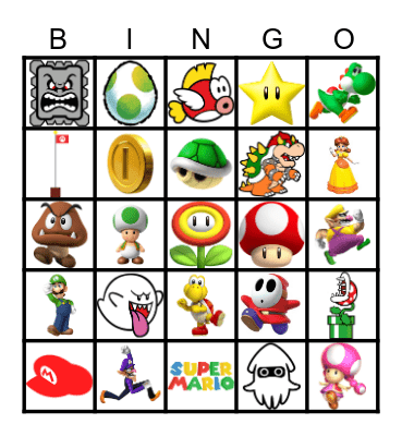 SUPER MARIO Bingo Card