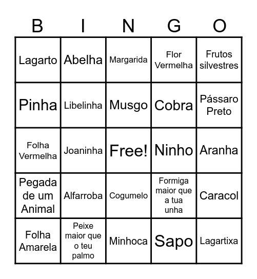 Bingo Picnic Fontes de Estômbar Bingo Card