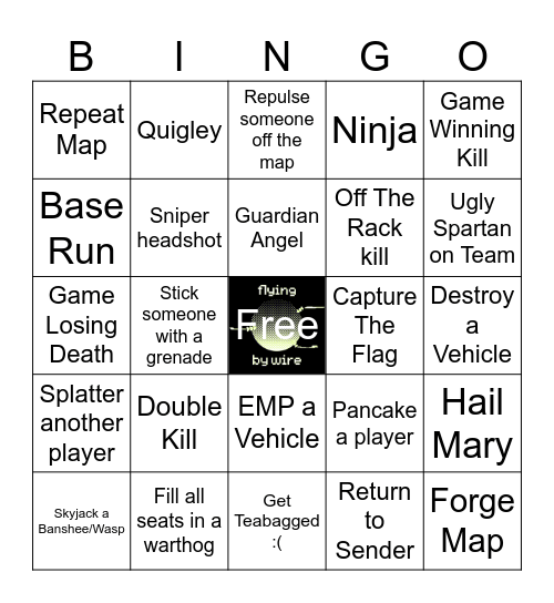 Halo Infinite Bingo Card