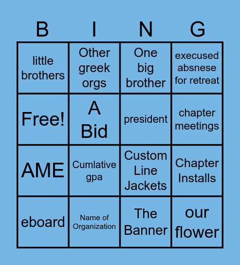 POLICY QUIZ Bingo Card