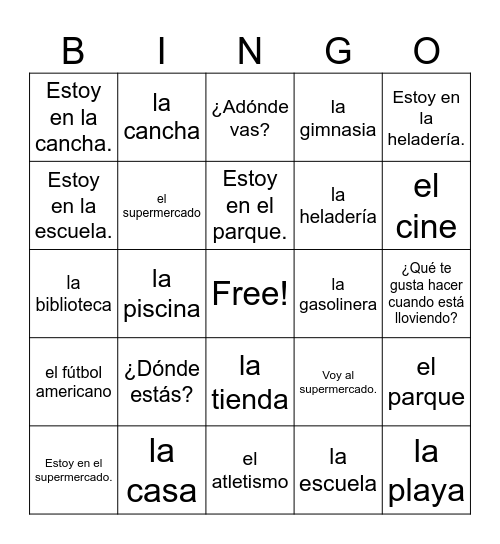 Dimitrova Lugares Bingo Card