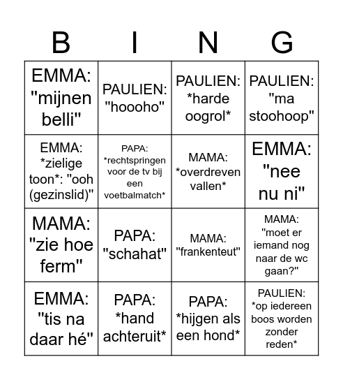 Kroatië Bingo Card Bingo Card