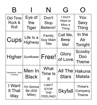 Movies & TV Bingo #3 Bingo Card