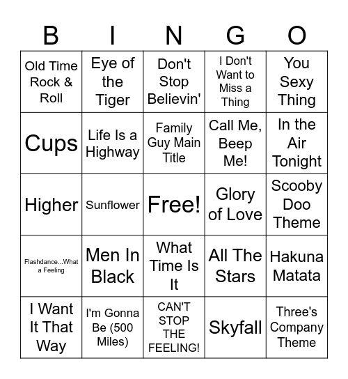 Movies & TV Bingo #3 Bingo Card