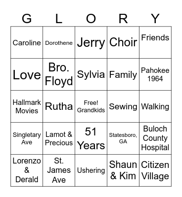 Blooming 80's Bingo Card