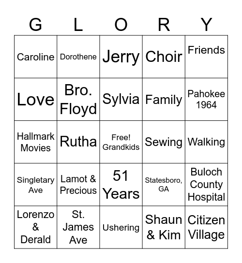 Blooming 80's Bingo Card