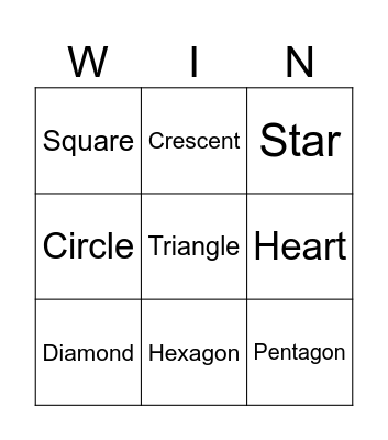 Geometric Shapes Bingo Card