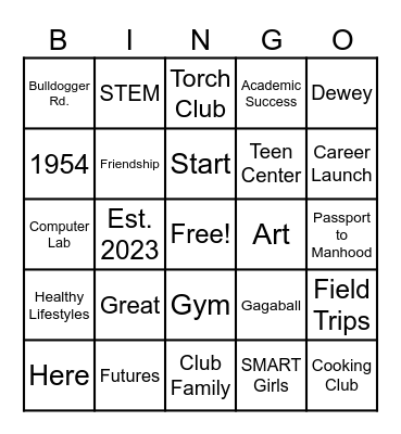 50/50 BGCD Bingo Card