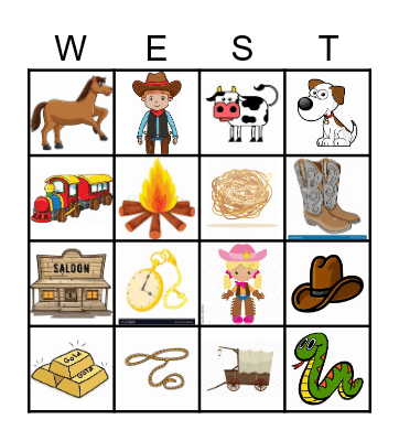 Wild West Bingo Card
