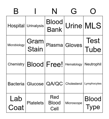 Medical Laboratory Science Bingo Card