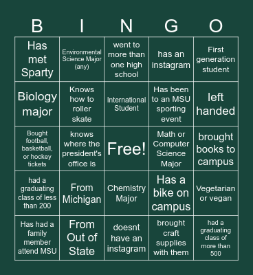 Summer Scholars Bingo Card