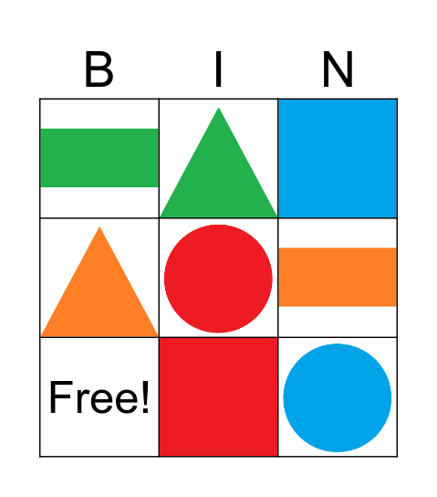 Shapes Bingo Card