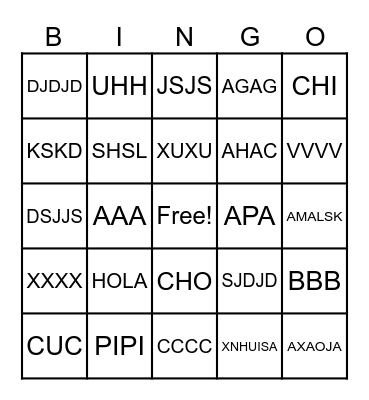 BINGO MUSICAL Bingo Card