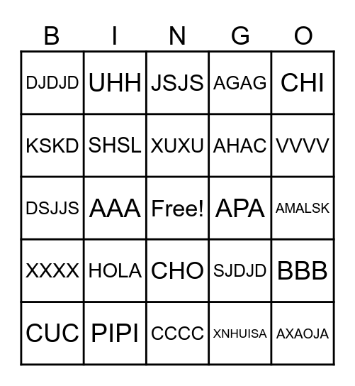 BINGO MUSICAL Bingo Card