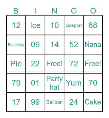 Birthday bingo Card