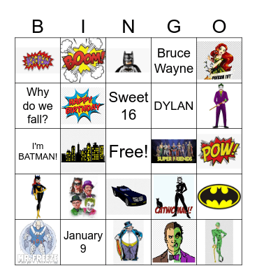 BATMAN Bingo Card